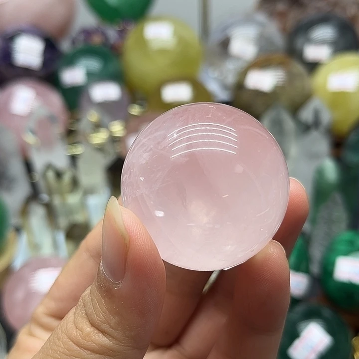 珠宝半成品未镶嵌水晶86克粉水晶球