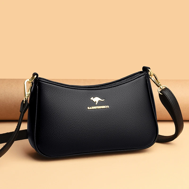 米琦袋鼠中老年女士简约百搭送妈妈洋气斜挎包2025新款时尚单肩包