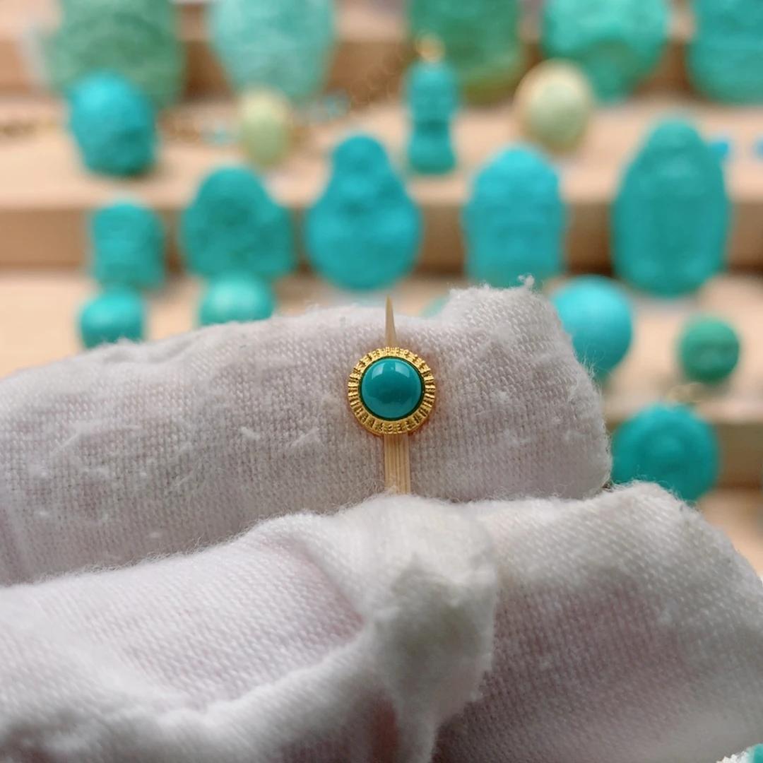 天***家绿松石18K金镶嵌配饰