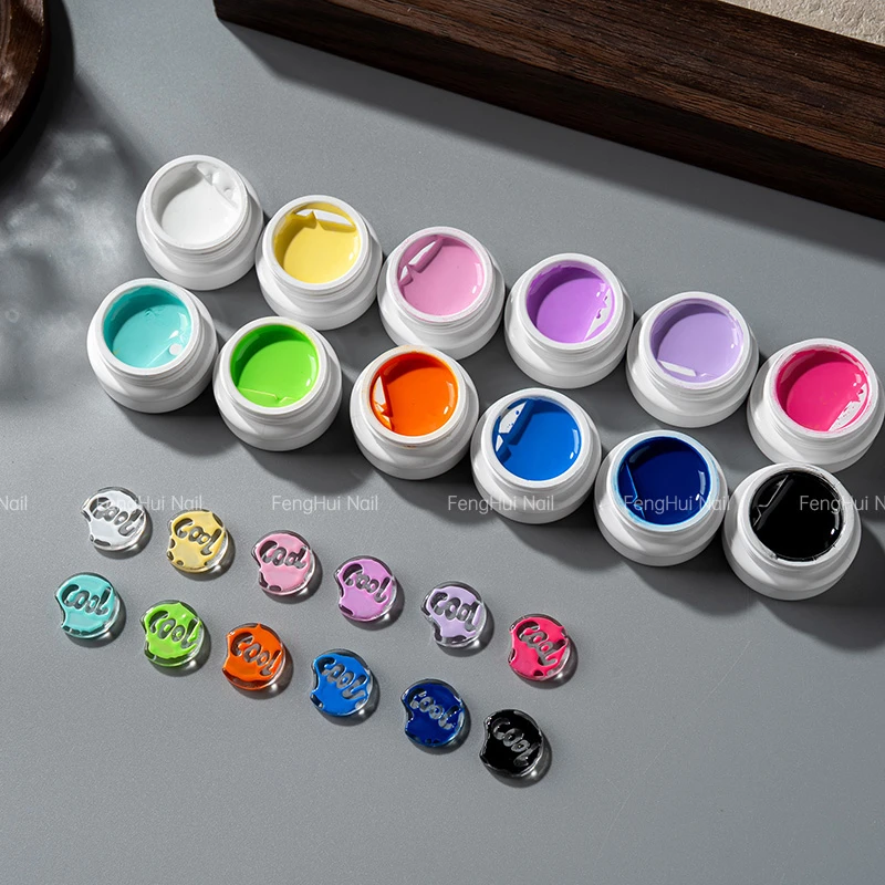 峰绘美甲戳戳胶卡通涂鸦系列戳戳底胶晕染效果甲油胶DIY指甲