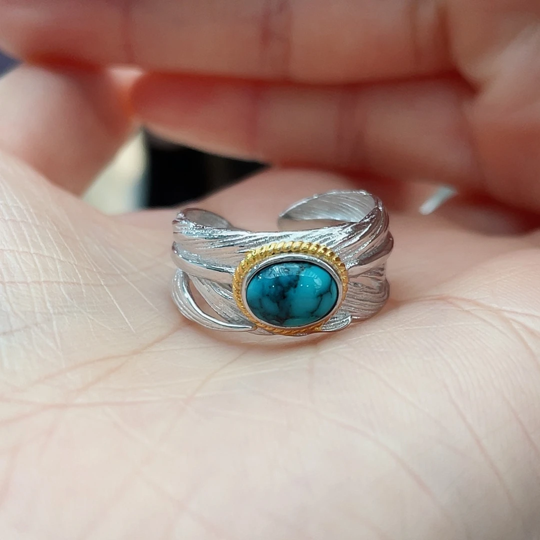 绿松石颈饰银S925镶嵌