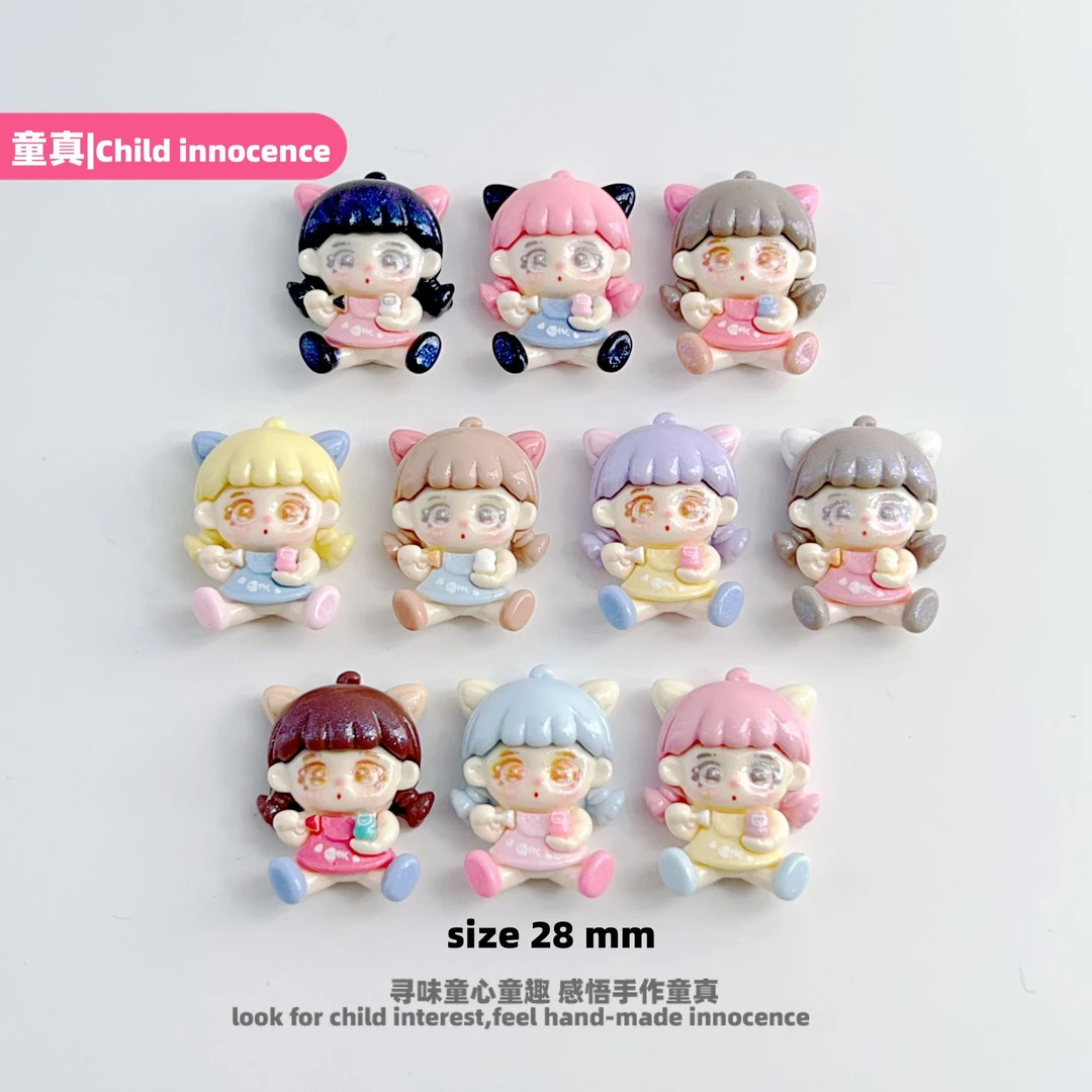 想念童趣可爱手办娃娃饰品配件 diy发饰发夹包挂鞋扣贴片钥匙挂饰