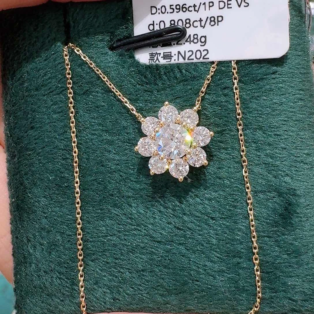 实验室培育钻石颈饰18K金镶嵌