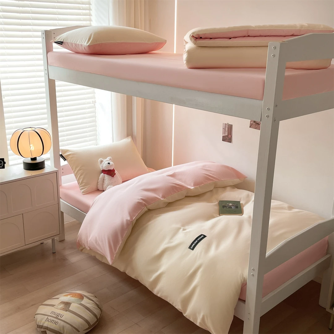 2025新款棉简约黑标家用单双人 床笠新生宿舍三件套  夏被三件套