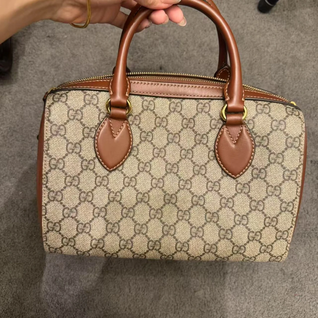 95新 GUCCI/古驰 老花波士顿手提包/非真假不退补不换