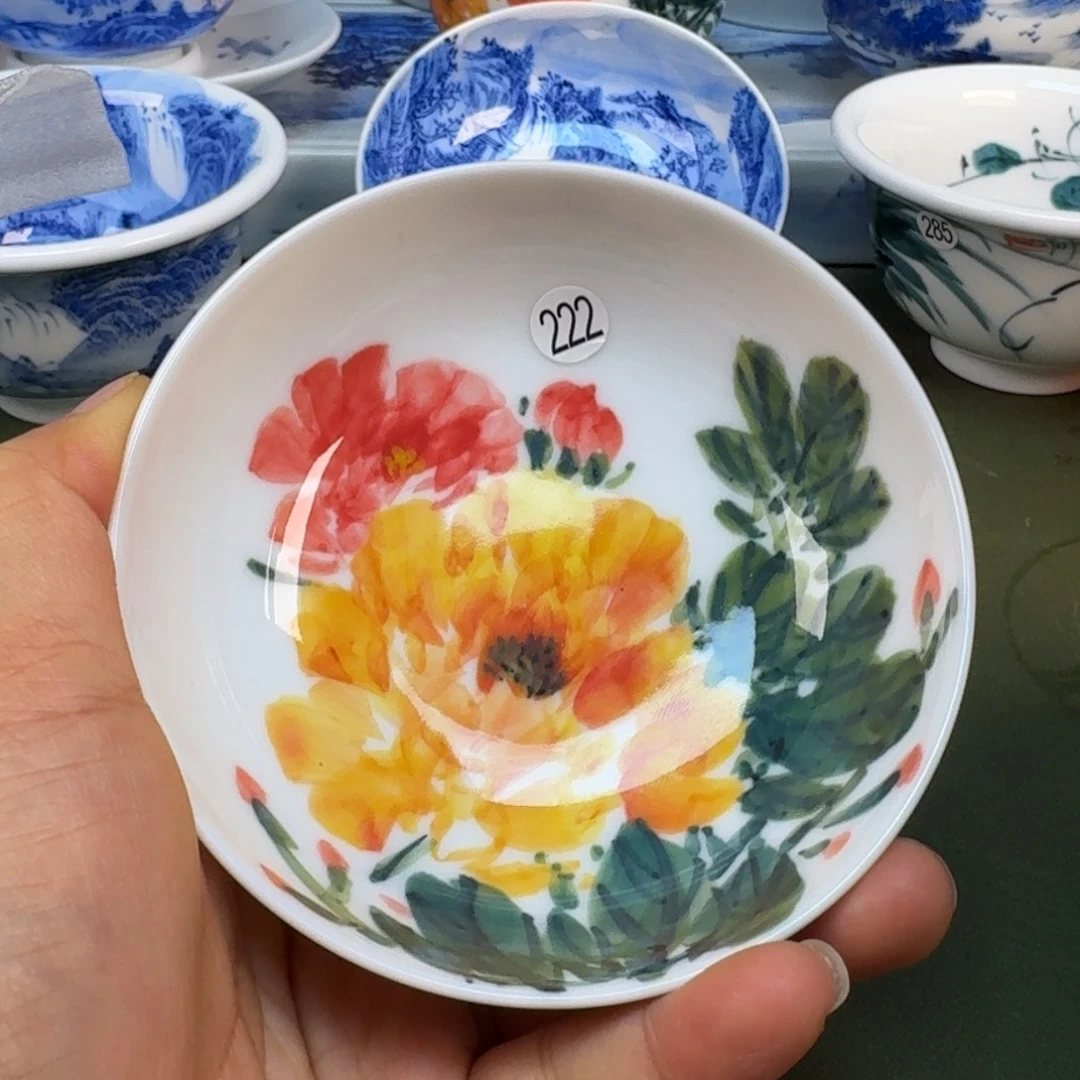 陶景德镇春手绘茶具圆圆w222