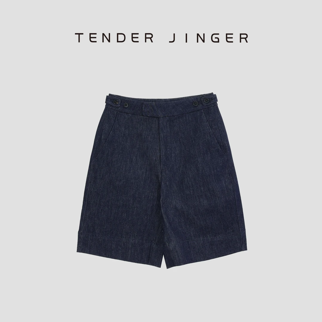 Tender Jinger【疯狂星期三】时尚百搭防褪色牛仔短裤T42SAI77373