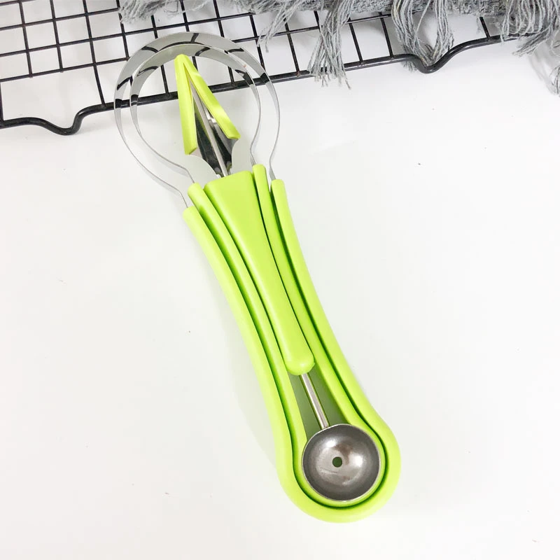 三合一水果挖球器哈密瓜取瓢器西瓜挖球勺水果去皮取肉雕花刀