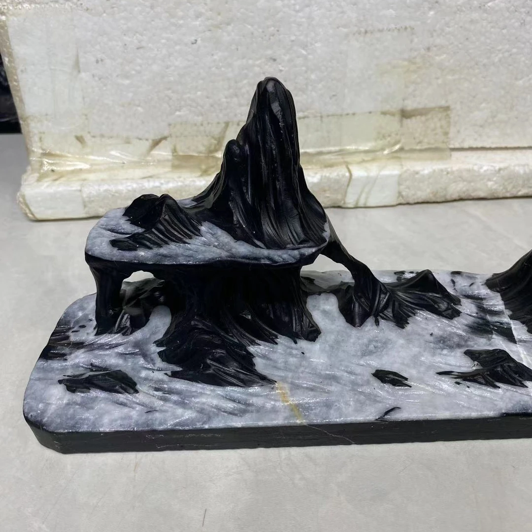 灵璧石山峰摆件彩石玉化