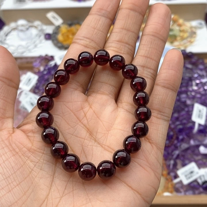 未镶嵌手链水晶贝*澄石榴石8m m