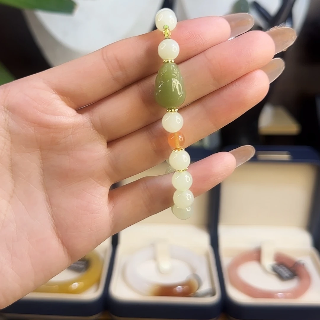 湖水绿手串复古中国风