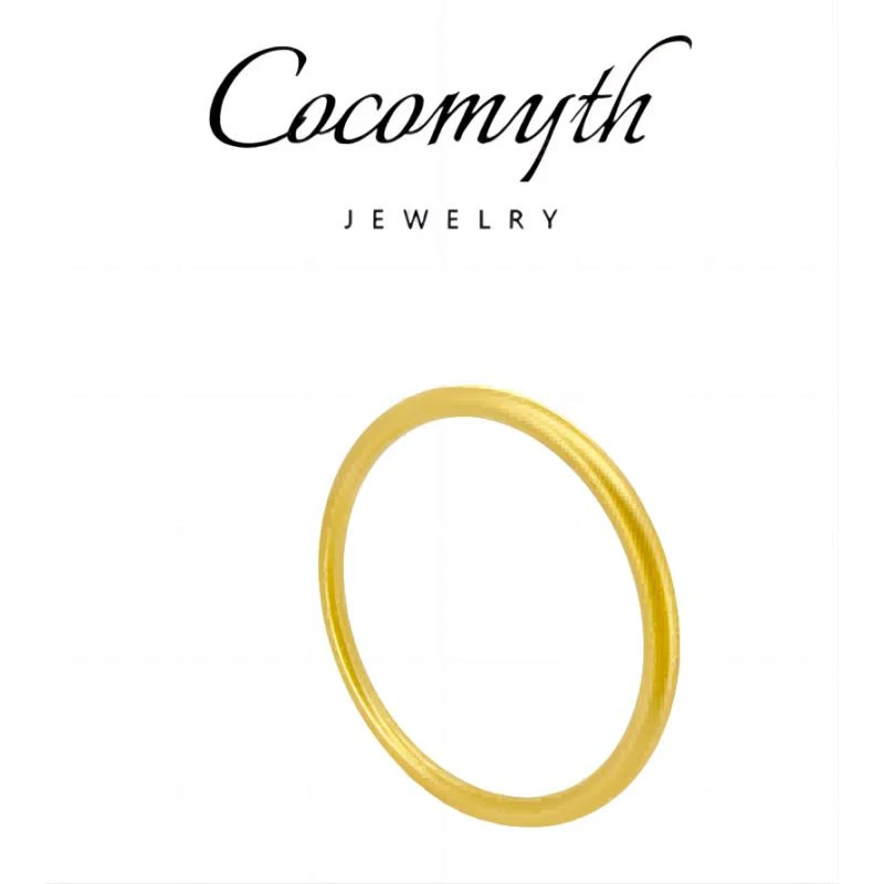 COCOMYTH 镀K金轻奢时尚古法素圈手镯J107 L