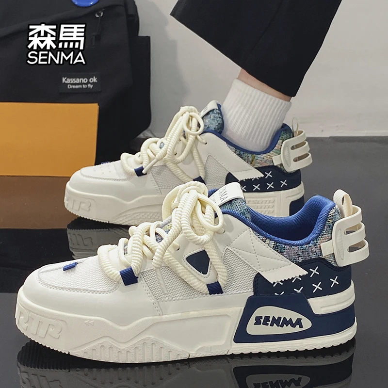 森马男鞋2025新款夏季运动休闲设计小众板鞋青少年厚底增高小白鞋