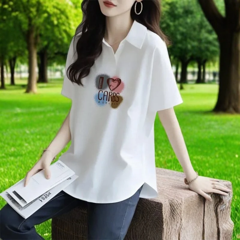 夏季百搭韩版时尚小众洋气纯色大码显瘦短款宽松夏装上衣