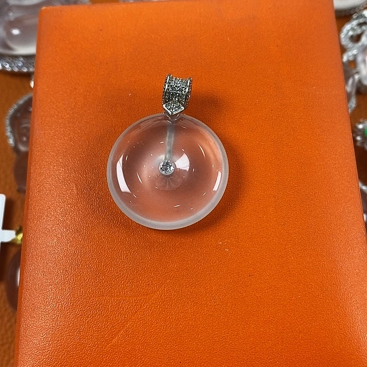 石英质玉银S925镀金镶嵌颈饰