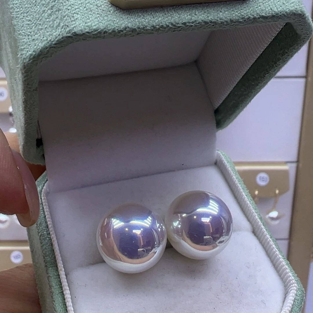 淡水珍珠耳饰银S925镶嵌