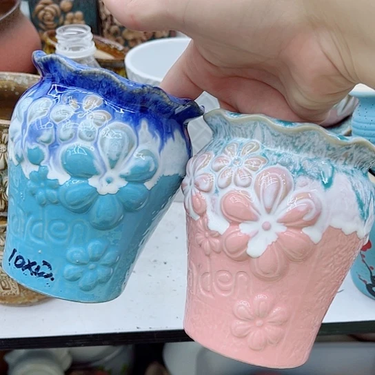 多肉绿植陶瓷花盆9.9包邮