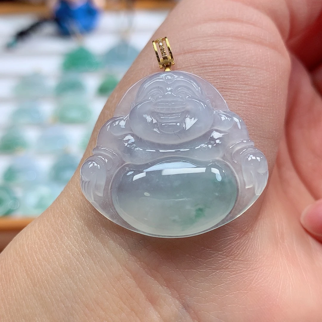 翡翠18K金镶嵌吊坠(赠链)