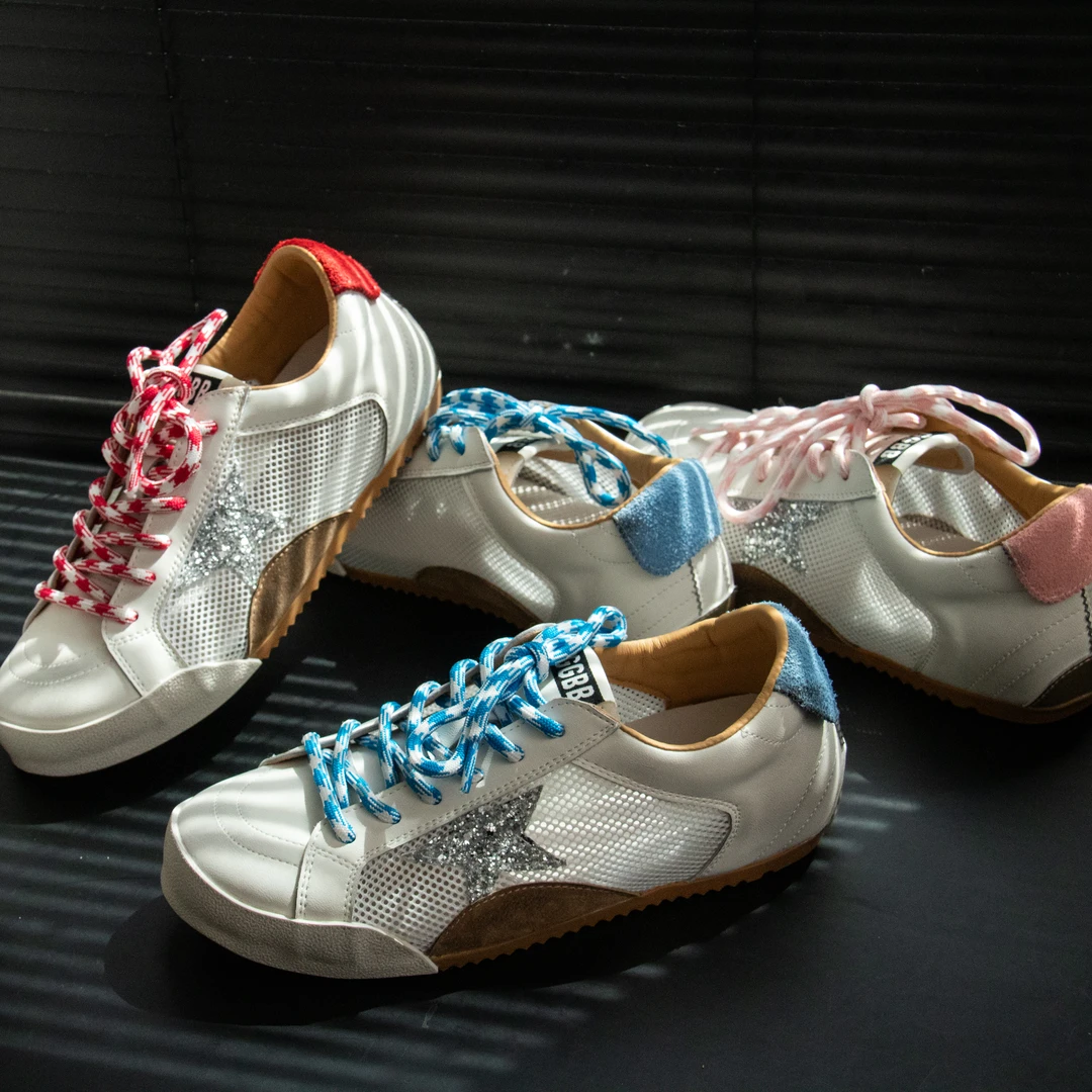 신상품2556透气网面纯色春季时尚休闲鞋潮流女鞋潮鞋系带百搭