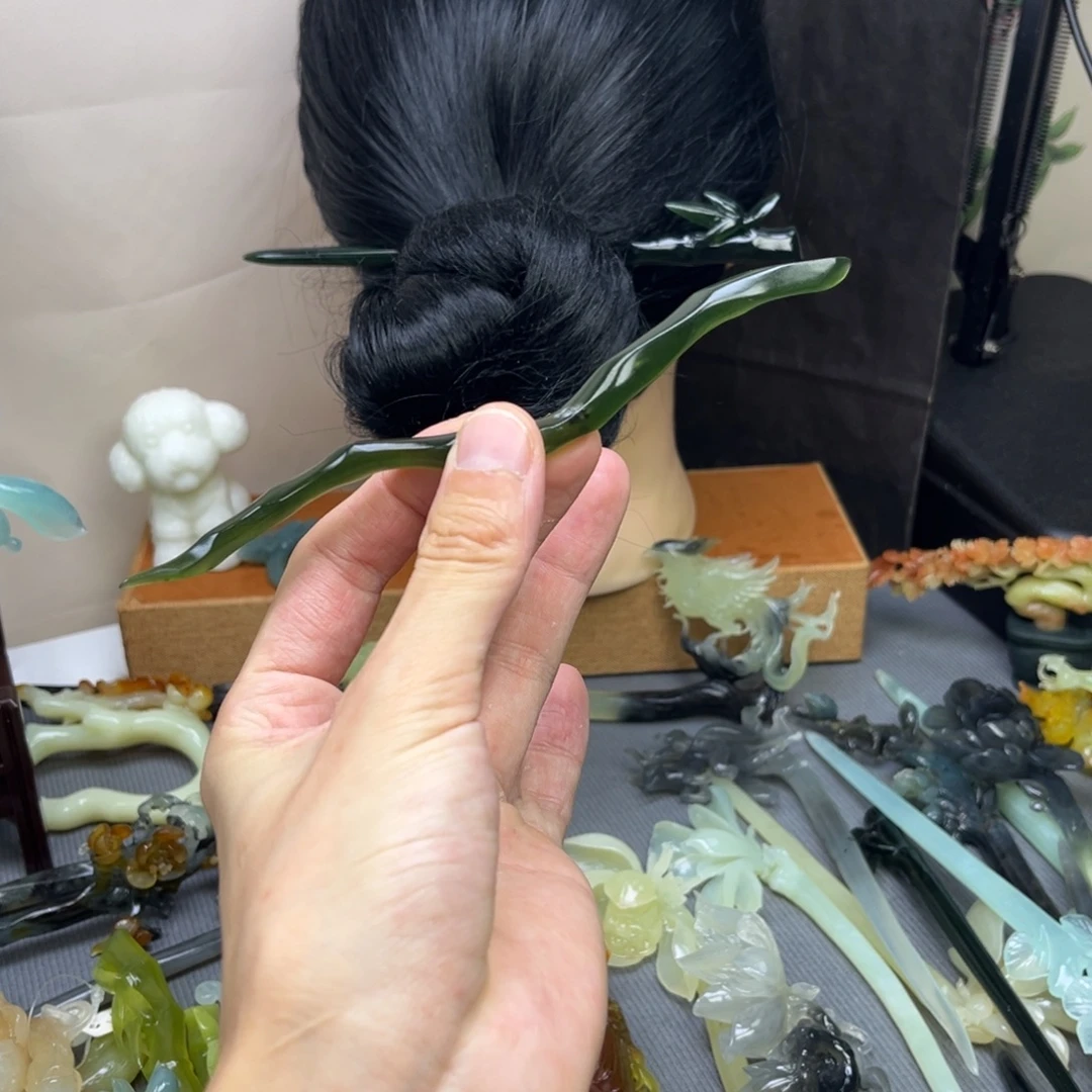 蛇纹石玉合金发饰