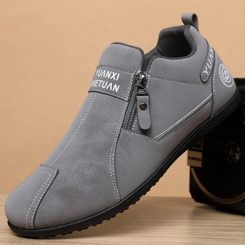 品牌男鞋2025秋冬季款防滑软皮透气时尚休闲鞋百搭男士运动鞋男子