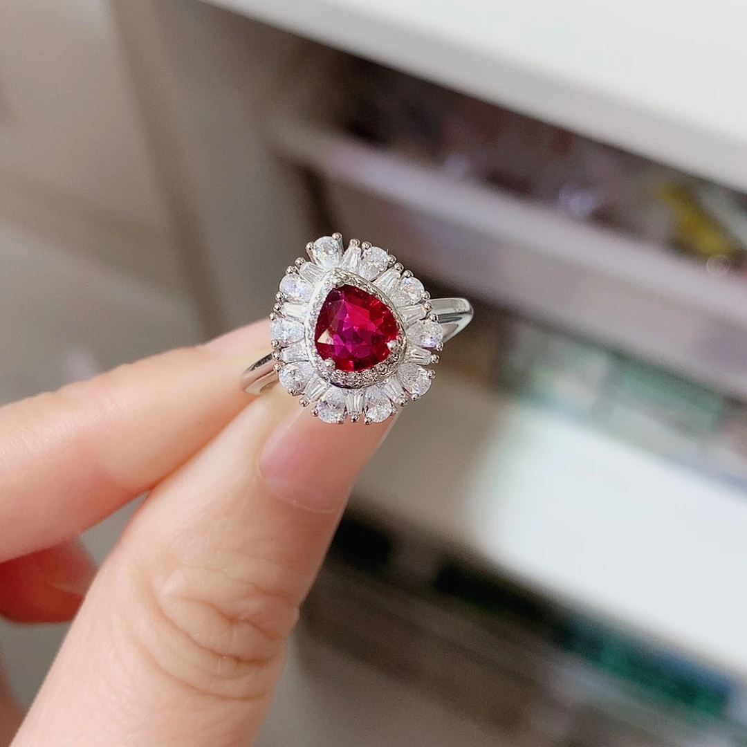 碧玺戒指银S925镶嵌戒指超美