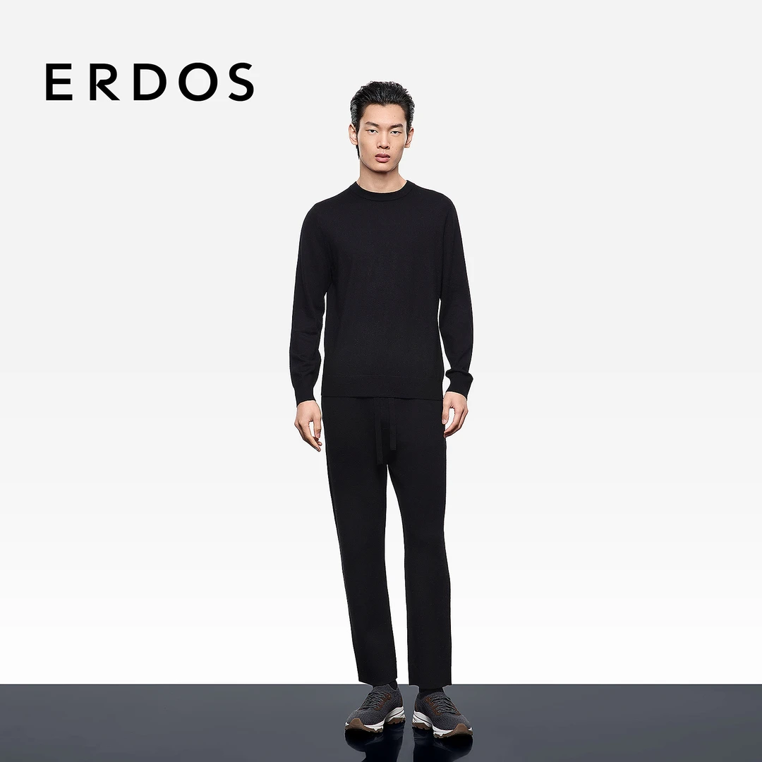 ERDOS 【头等舱系列】25年秋冬新品男精纺羊毛羊绒双提休闲直筒裤