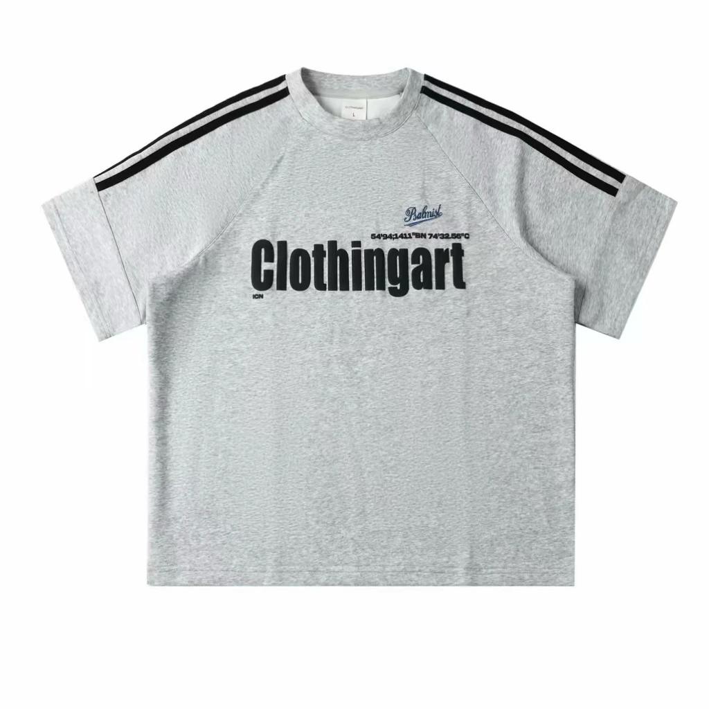 【无惧】美式休闲三条杠学院风百搭男女运动短袖短裤套装