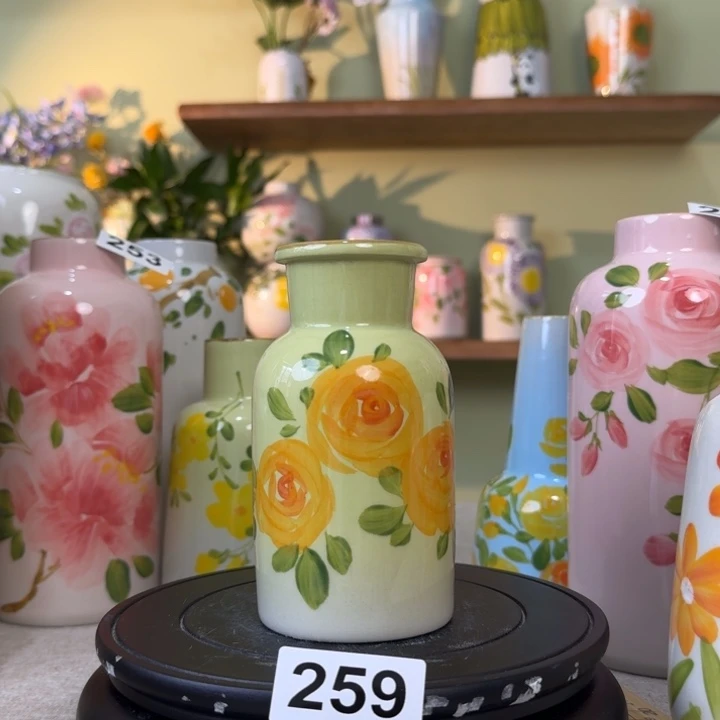 景德镇陶瓷手绘花瓶摆件无孔