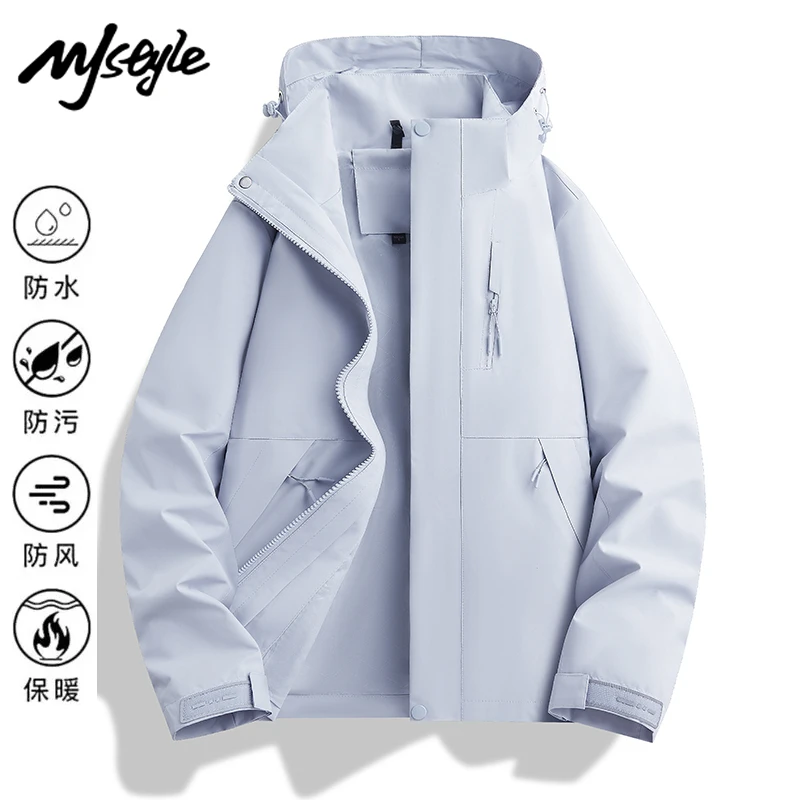 MJSTYLE户外冲锋衣男女情侣外套休闲运动防风防水登山夹克外套