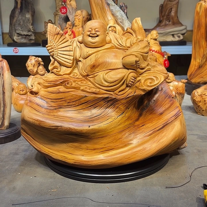 柏木太行崖柏弥勒佛