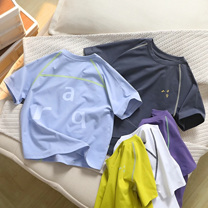 男童速干短袖T恤夏季新款薄款洋气时尚字母运动半袖中大童5973