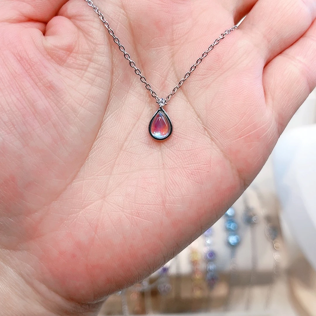 ℳ***ℳ月光石足银镶嵌吊坠(赠链)