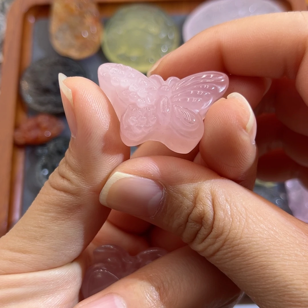 紫晶颈饰未镶嵌池*粉水蝴蝶97