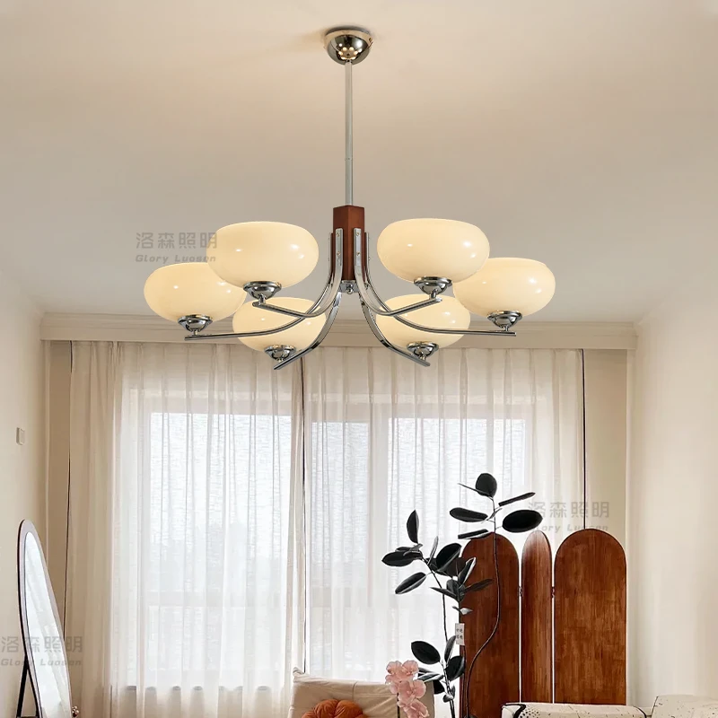 中古包豪斯客厅吊灯vintage餐厅卧室房间法式实木复古主卧美式灯