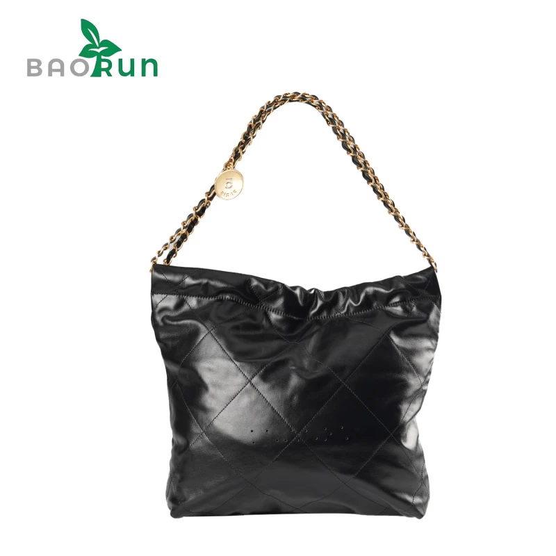 【C垃圾袋-高版本】轻奢菱格链条黑色托特包时尚通勤女士单肩包