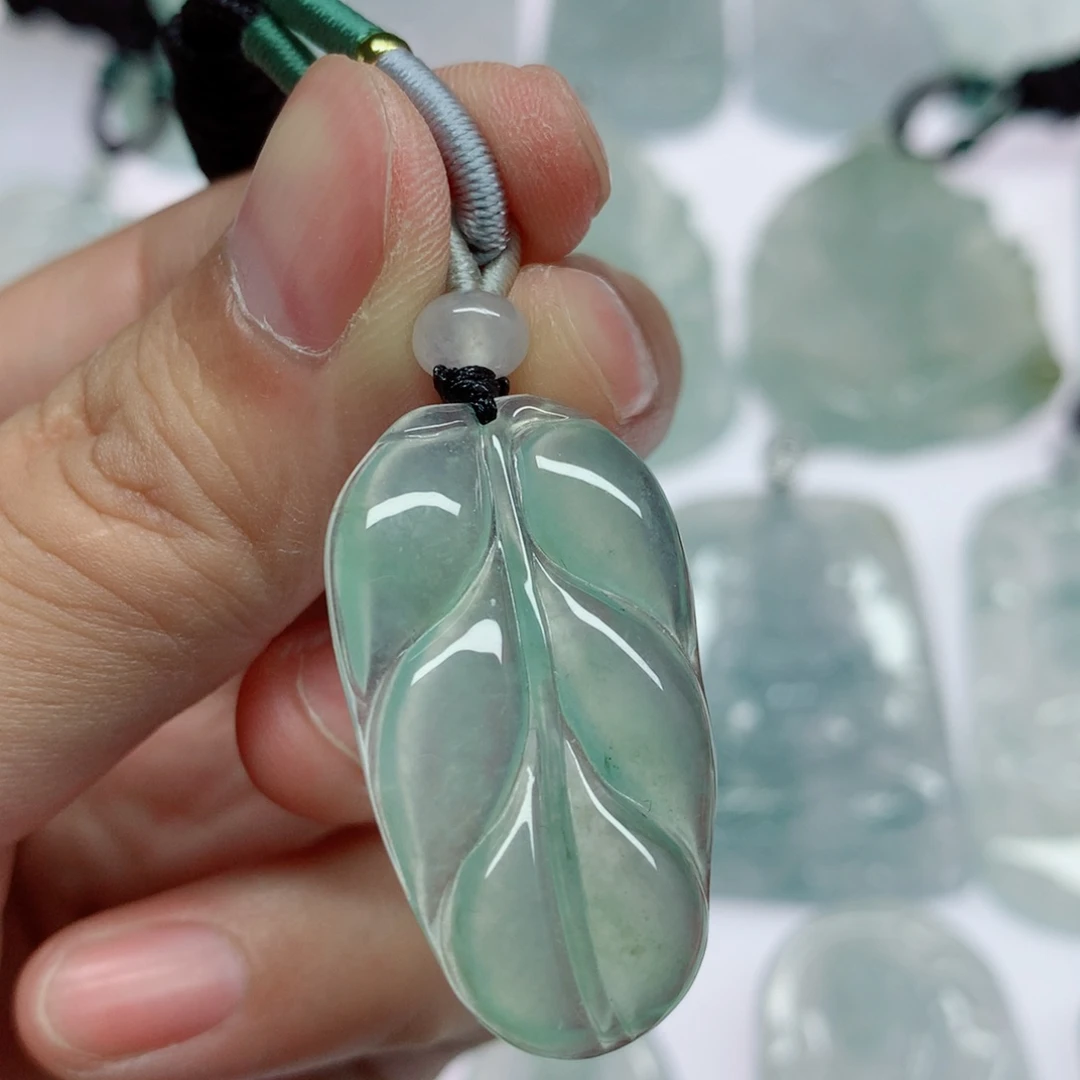 ○***笙翡翠未镶嵌挂件叶子