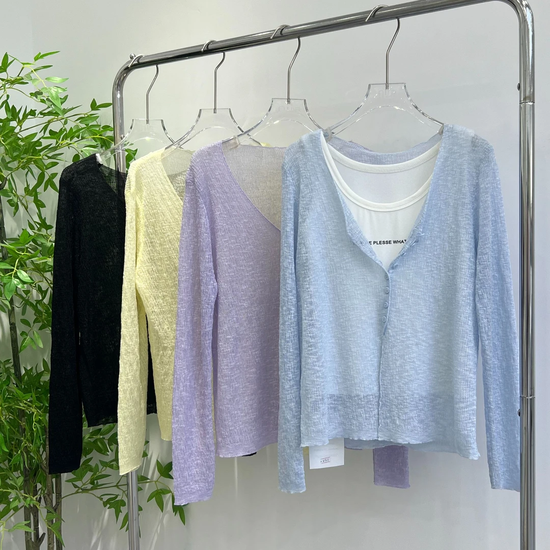 【甜桃家】夏季冰麻开衫防晒