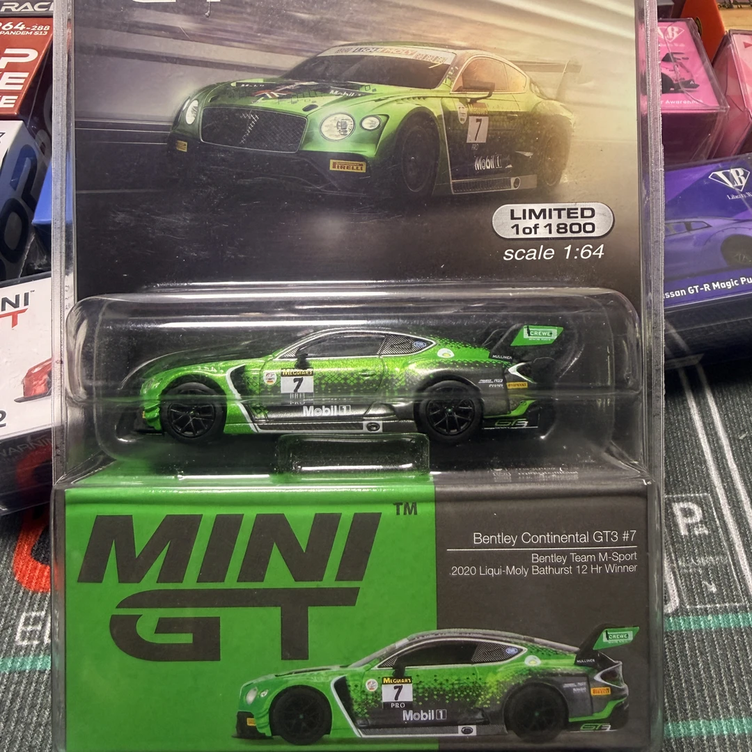 Minigt238号美系挂卡宾利gt3欧陆7号（全新，不包官瑕）限量1800个