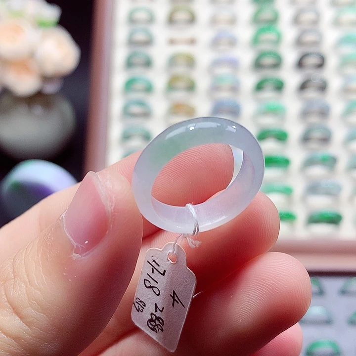 翡翠未镶嵌戒指17-18号