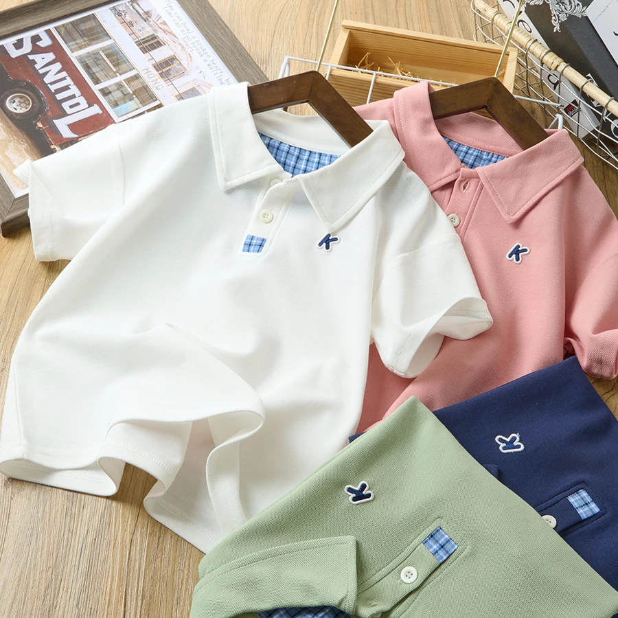 儿童POLO衫2025夏季新款中大童休闲时尚百搭T恤短袖25211