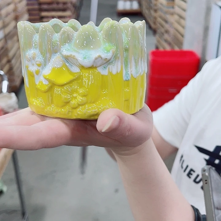 有孔，凑10元包邮陶瓷花盆发货！