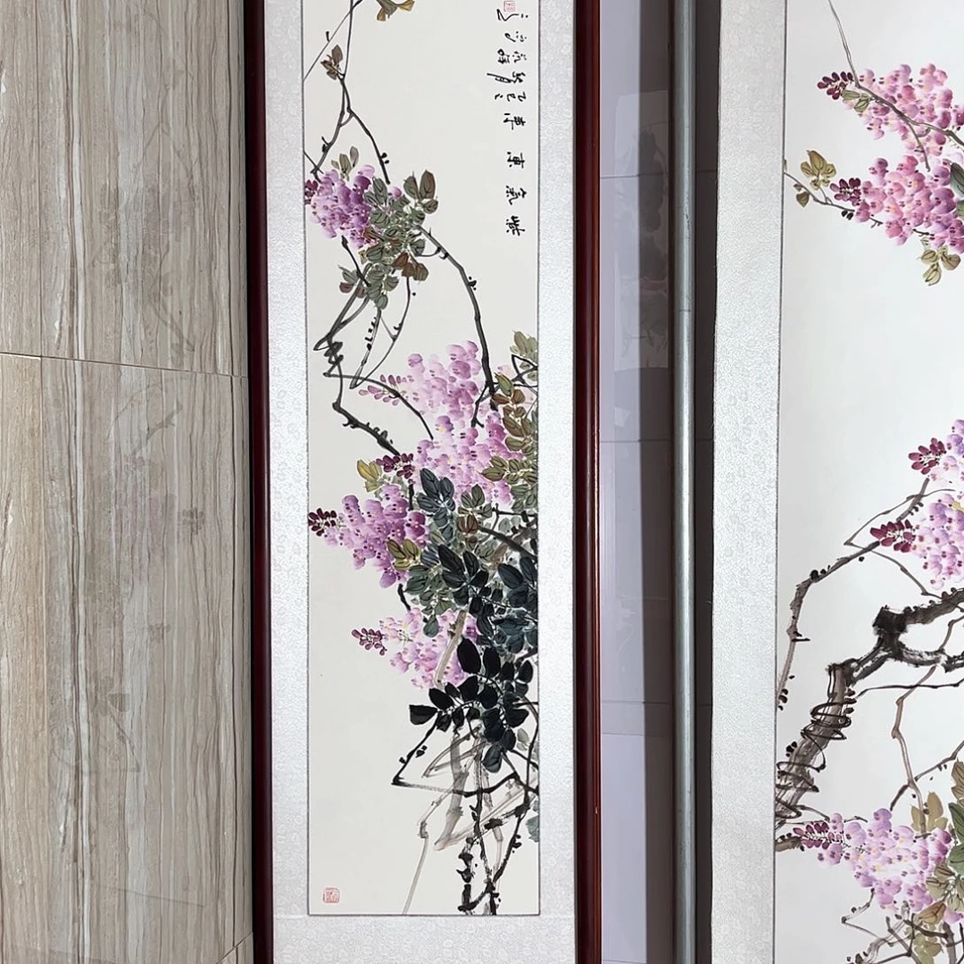 国画书画作品带框163×48