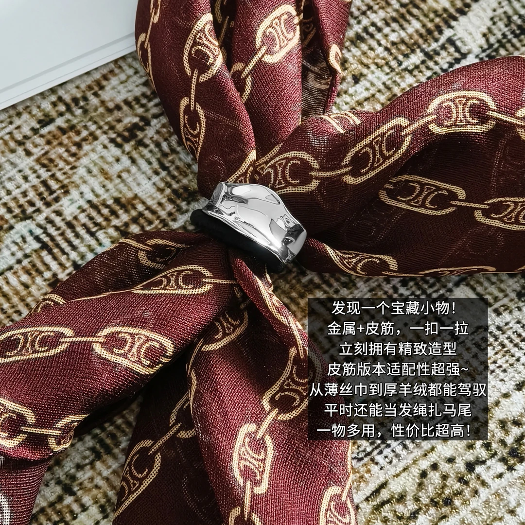 A美洋MEIYANG 皮筋丝巾扣【商场同款】小物件金属扣*皮筋绳百搭发绳