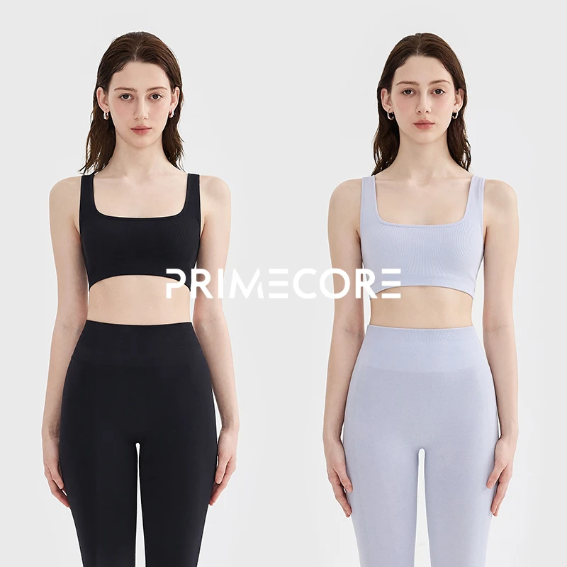 PRIMECORE 无缝Scoop圆方运动文胸 女士舒适一体式运动内衣