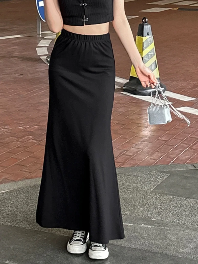 【海南肉丝】新品垂感高腰显瘦鱼尾半身裙3320