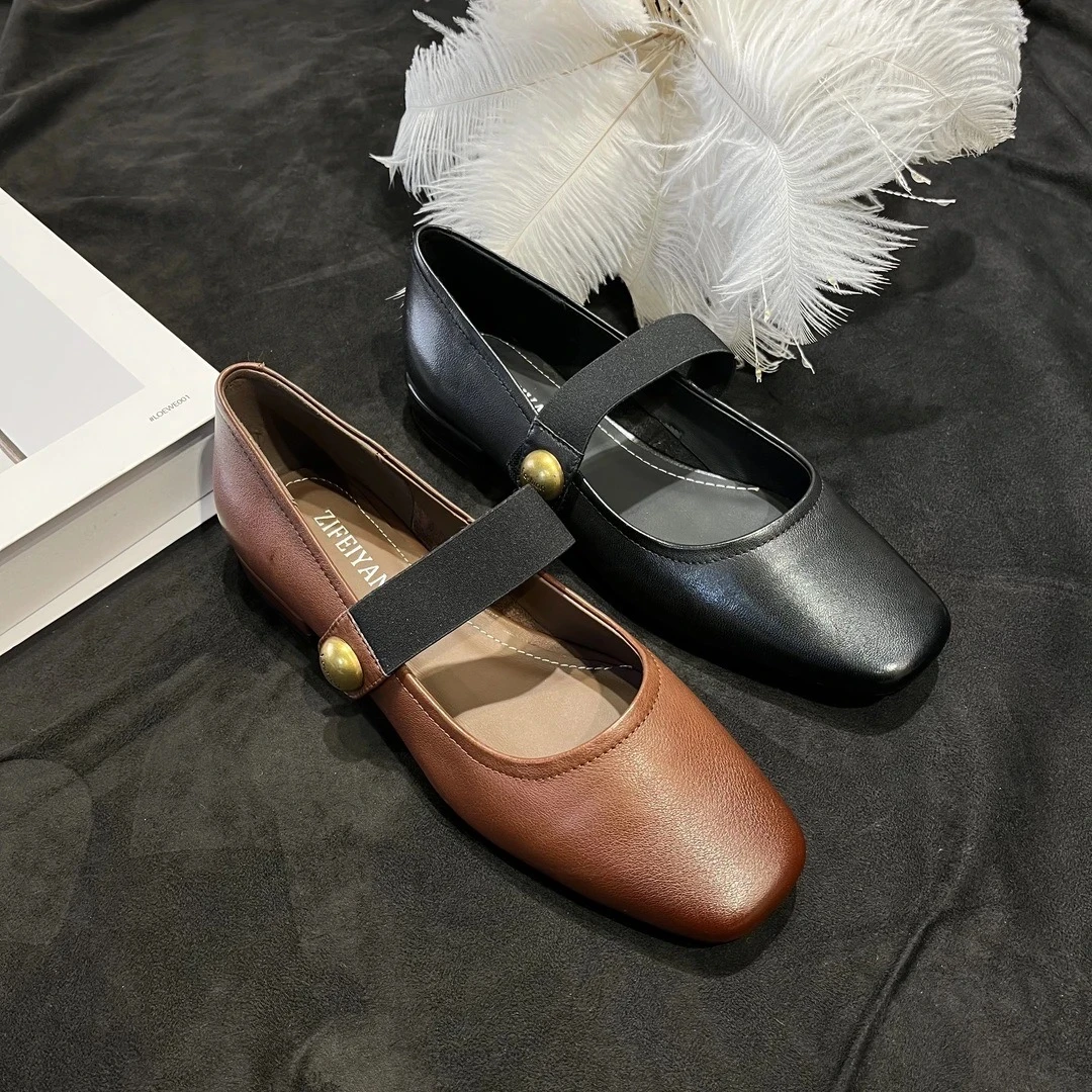 【早春上新】法式绝美不累脚~复古方头单鞋一脚蹬舒适