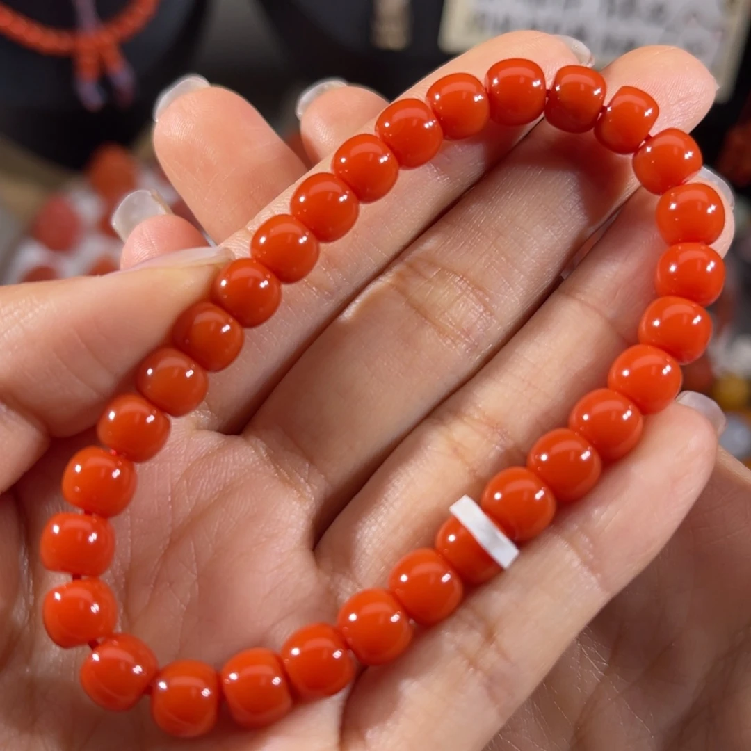 南红玛瑙未镶嵌老型手串7mm
