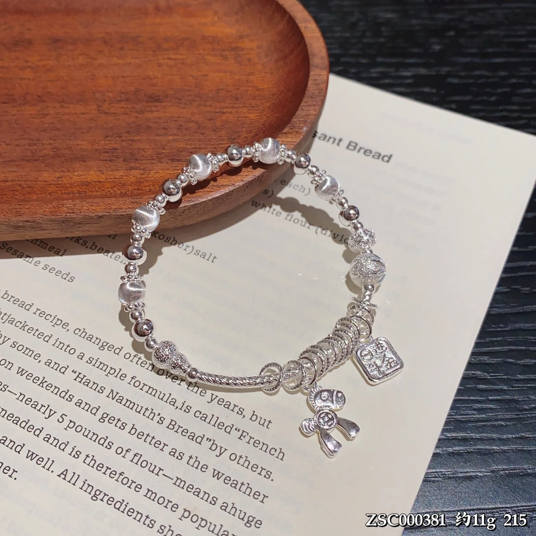 足银手镯 足银小马手链精致多款