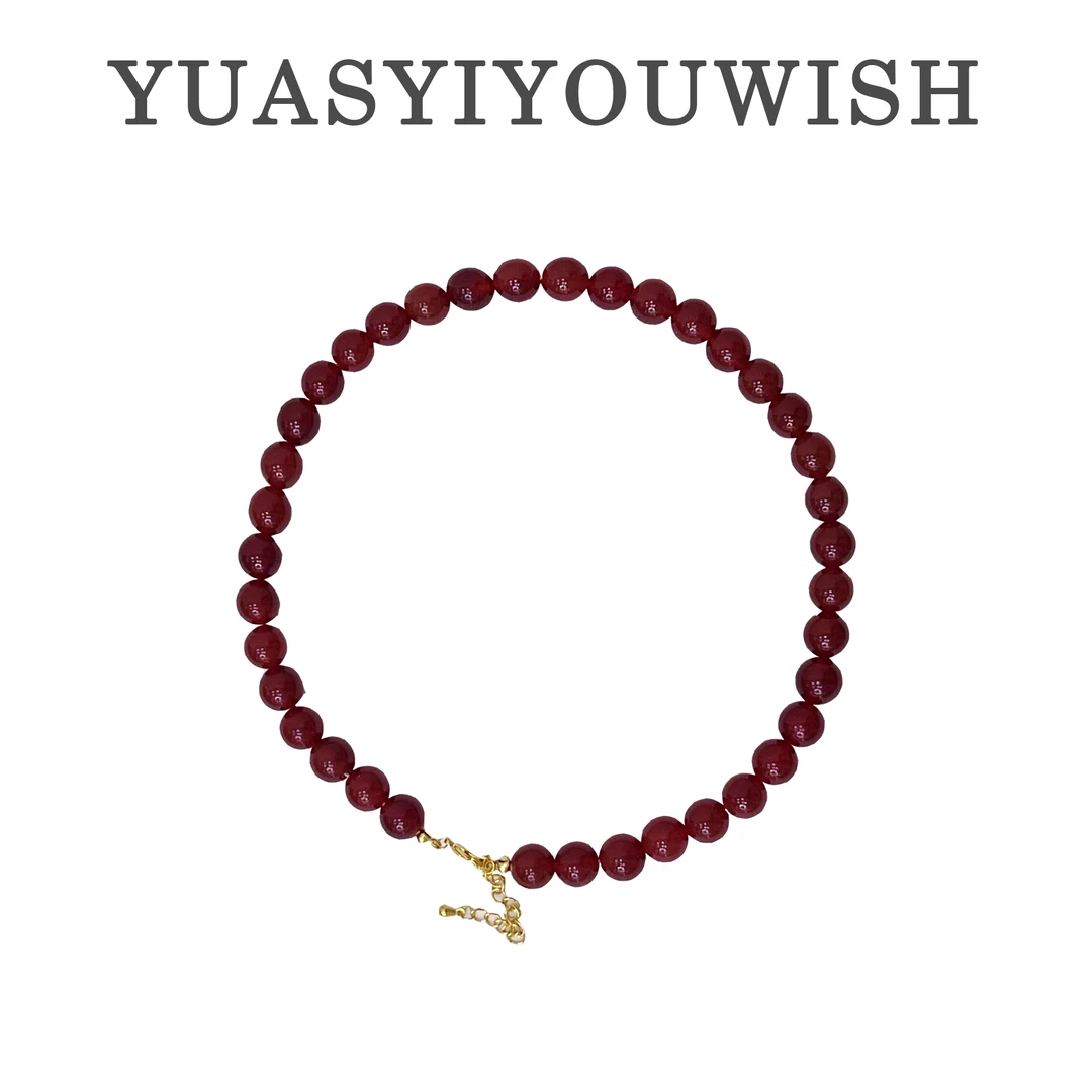 合金石英石项链 YUASYIYOUWISH|“圆满”圆珠项链手工串珠